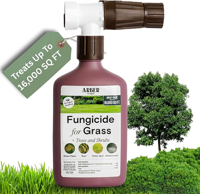 Organic Fungicide for Lawns, Trees & Shrubs – 16oz Ready-to-Spray – Lawn Fungicide for Brown Patch, Rust, Grubs, Disease & Moss – Safe for Grass, Kids & Pets – Lawn Care & Fungus Control
