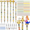 158 Pcs DIY Fairy Wand Garden Stakes Kit,Multiple Color Scheme European Beads Crystal Diamond Tops and 12 or 10 Inch Threaded Rods,Stainless Steel Stakes with Diamond Toppe (Lenmon)