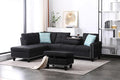 Ball & Cast 98" L Shaped Sectional Couch for Living Room with Chaise & Storage Ottoman,4 Seat Linen Upholstered Modular Sectional Sofa Set 3 PCS W/Cup Holders & Coffee Table,for Home,Office,Charcoal