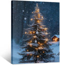 Framed Christmas Pictures Wall Decor,Vintage Pine Tree Prints,Winter Christmas Canvas Wall Art Decoration for Bedroom Bathroom Living Room Rustic Xmas Holiday Gifts (Christmas Tree 19, 16'' X 24'')