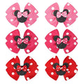 6PCS Mouse Ears Hair Clips for Toddler Girls 3 Inch Hair Bows Hair Accessories for Baby Girls Birthday Party