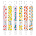 babygoal Floral Pacifier Clips, 6 Pack Binky Paci Holder Clips Leashes Fits for Most Baby Pacifiers and Binkies