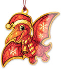Pterodactyl Ornament – Cute Dinosaur – Flying Dino Decor – Kids Holiday Card – Christmas Dino Ornament – Suncatcher Effect Stained Glass Window Hanging – Car Hanging