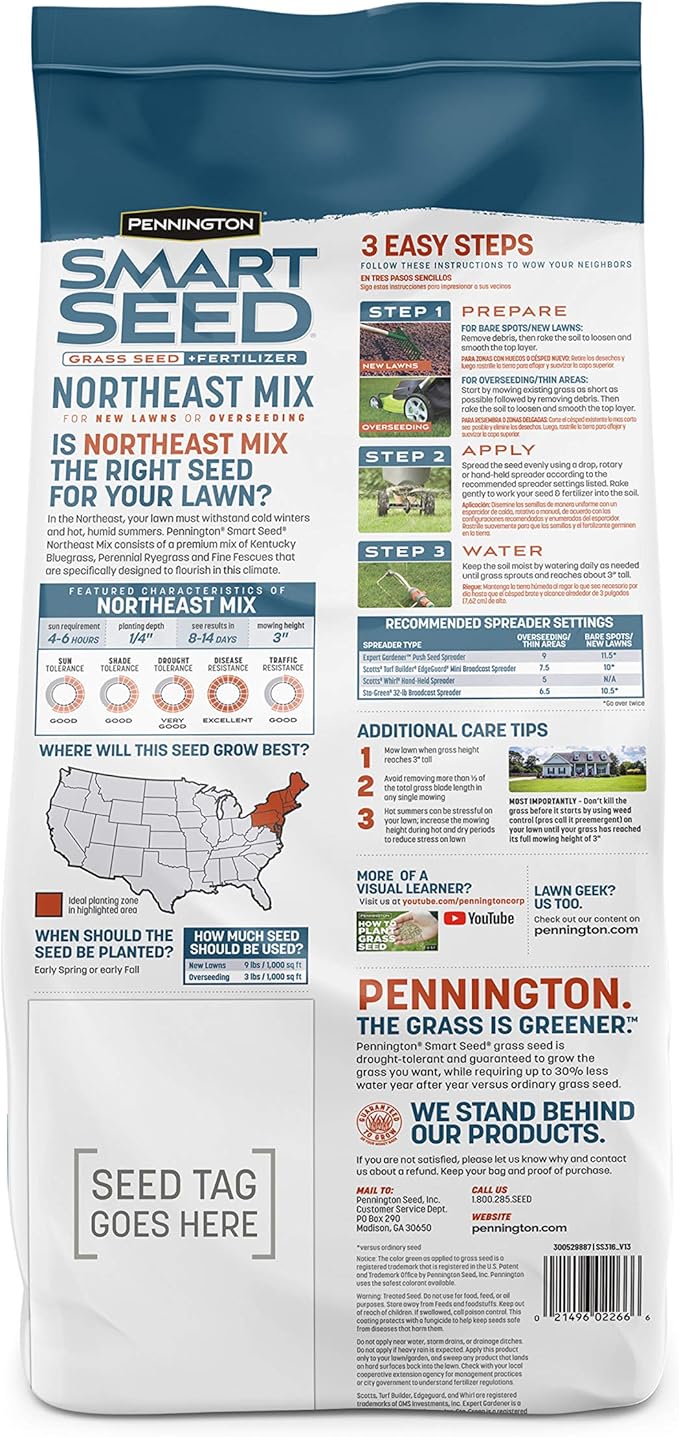 Pennington Smart Seed Northeast Grass Mix 7 lb