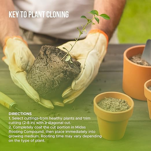 Rooting Hormone for Cuttings – .35 IBA Rooting Hormone - Cloning Gel Key to Plant Cloning - Midas Hydro Rooting Hormone for Cuttings 4oz - Rooting Gel for Professional and Home Based Growers