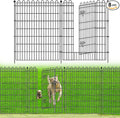 8 Panels No Dig Decorative Garden Fence with Gate for Yard, 48 in(H) X 21 ft(L) Animal Barrier Fencing for Outdoor Dog, Metal Portable Garden Fences for Borders, Pets, Landscape, Temporary Fence