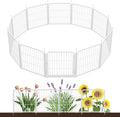 SunsGrove Garden Fence with Gate, 24 in(H) x 22.2 ft(L) 12 Panels Heavy Duty Metal Animal Barrier Fence for Yard, Suitable for Indoor or Outdoor Dog Pet Fence, Garden Fence Border, White