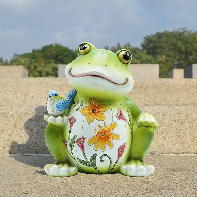 Solar Outdoor Frog Statue Lighting, Waterproof Frog Statue Light,Outdoor Lighting, Decorations for Patio,Yard,Lawn, Porch, Ornament
