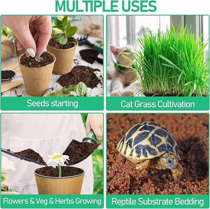 Legigo 100 Pcs 30mm Coco Coir Pellets Seed Starting Soil Mix- Compressed Coconut Coir Pellets Potting Soil Pods for Seedling, Coco Peat Soil Discs for Indoor & Outdoor Plants, Herb Vegetables Flowers