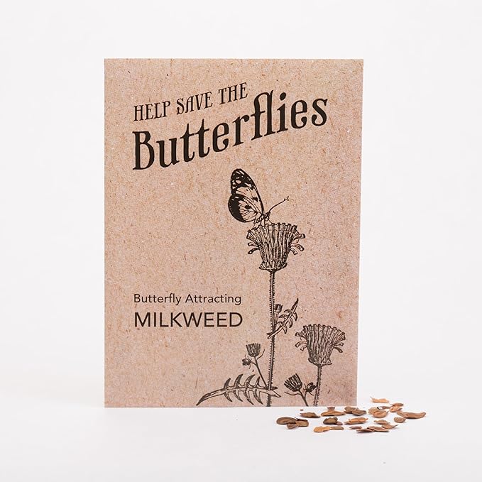 Bentley Seeds Co. Seed Packets for Planting - Party Favors for Indoors and Outdoors Gardening - Non GMO, Non-Coated - Bulk Pack of 25 Milkweed (Common, Showy & Butterfly Mix)