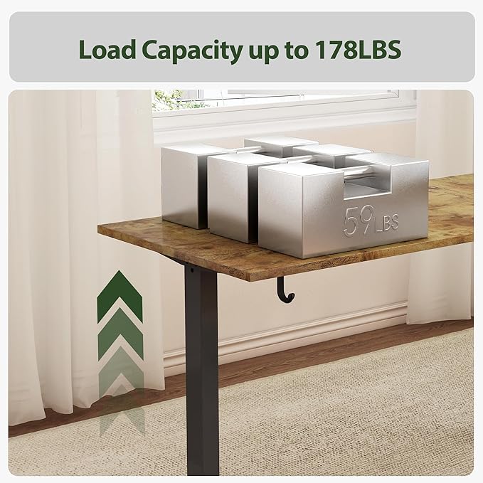 Agilestic L Shaped Standing Desk 63 x 55 inch Adjustable Height, Electric Corner Standing Desk, Sit Stand Computer Table with Splice Board, Rustic Brown