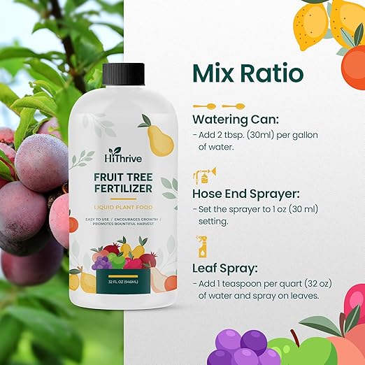 32oz Fruit Tree Fertilizer - Makes 32 Gallons of Fruit Tree Spray Plant Fertilizer for Blueberries, Strawberry Plant, Apple & More - Promotes Vibrant Foliage, Strong Branches, and Abundant Harvests