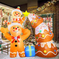 7.2 FT Christmas Inflatables Yard Decorations Outdoor Gingerbread Man and Christmas Tree Inflatables Decorations Built-in LED Lights, Christmas Blow Up for Outdoor, Yard, Roof, Lawn