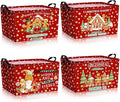 4 Pack Christmas Storage Bin Collapsible Large Christmas Gingerbread Man