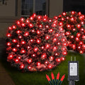 Neoclassy 120Led Red Christmas Net Lights Outdoor 5ft x 6ft Connectable, 8 Modes Waterproof Black Wire 29V Plug in Mesh Net Christmas Lights for Garden, Yard, Bushes, Trunk, Xmas Tree Decor (Red)