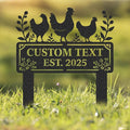Personalized Metal Chicken Coop Sign, Custom Name Chicken Coop Signs for Outside, Decorative Garden Stakes, Metal Yard Art, Backyard Farmhouse Decor, Chicken Gifts for Women Man Color02