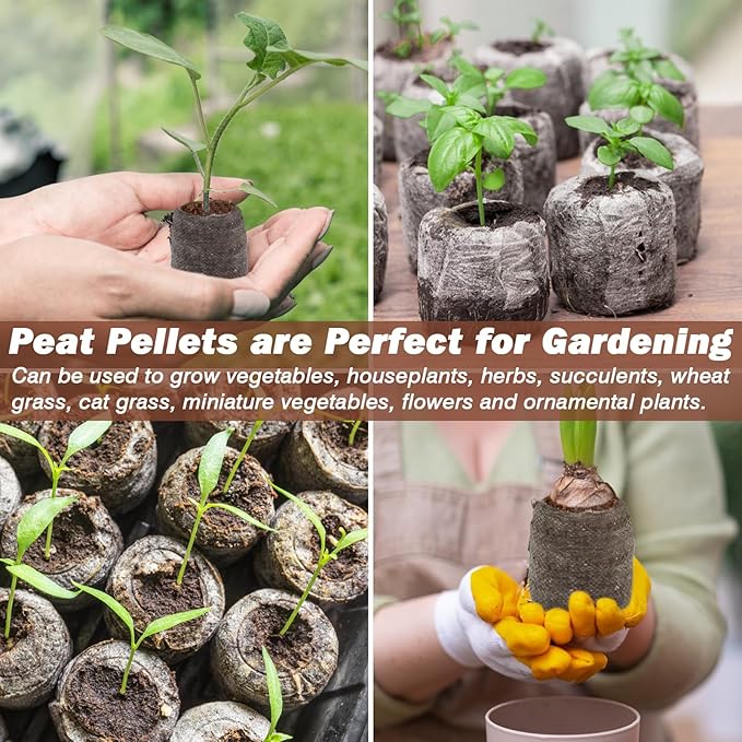 ZeeDix 55Pcs 36mm Peat Pellets for Seedlings, Seed Starter Pods Seed Starting Plugs Soil, Compressed Nutrient Block Potting Soil Discs Pellet for Planting Herbs Flowers Vegetables
