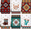 Boyiee Set of 6 Southwestern Kitchen Towels Boho Aztec Theme Dishtowel Native
