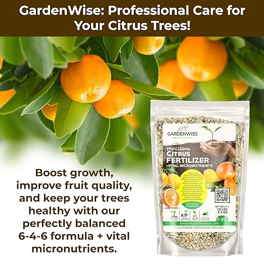 Professional Citrus Fertilizer + Vital Micronutrients; Perfect Balanced NPK for All Citrus; for Indoor and Outdoor Plants; Orange, Lime, Avocado and Lemon Tree Fertilizer (20 QUARTS)