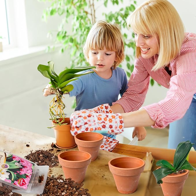 Orchid Bark Potting Mix with Pine Bark and Perlite, Fast Draining Orchid Soil for Healthy Roots, Ideal for Repotting Orchid and Orchid Bark for Indoor Plants (6 Quarts)
