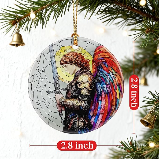 Archangel Michael Ornament | Christmas Ornaments, Christmas Tree Ornaments, Holiday Decor, Warrior Angel Decor | Religious Gifts, Christian Gifts | Faithful Gift, Spiritual Guardian Gift