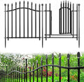 10 Panels No Dig Garden Decorative Fence with Gate - 24in H x 22.5ft L, Heavy-Duty Square Tube Animal Barrier, Rustproof Dog Fence for Outdoor Yard & Patio Protection