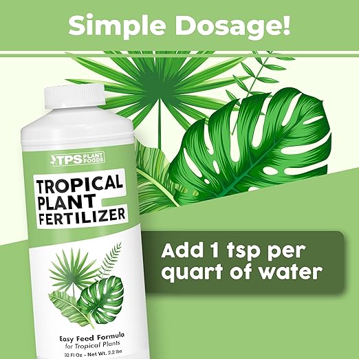 TPS NUTRIENTS Tropical Plant Fertilizer for All Tropical Indoor and Outdoor Plants, Liquid Plant Food, 32 oz (1 Quart)