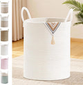 Tall Laundry Basket with Handles, 88L Portable Dirty Clothes Hamper, Boho