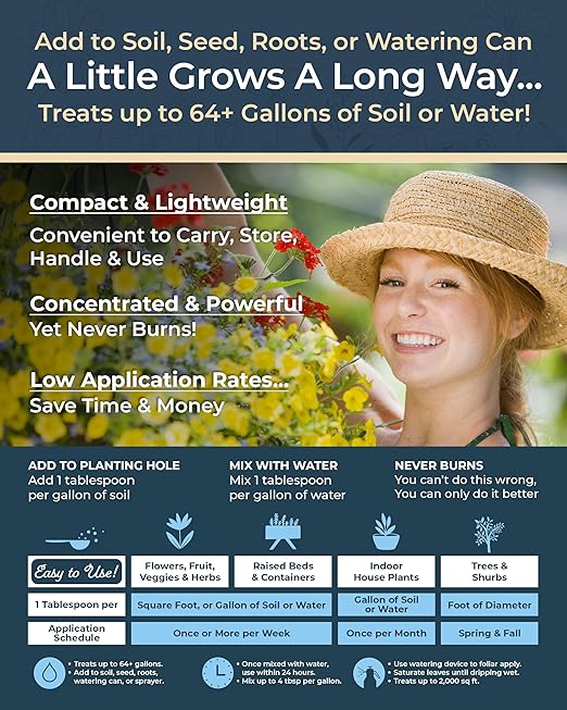 Organic Plant Magic - Truly Organic™ Fast-Acting Soluble Plant Food: All-Purpose Fertilizer Concentrate for All Flower Vegetable Herb Fruit Tree Shrub Container Garden & House Plants [Two 1 lb Bags]