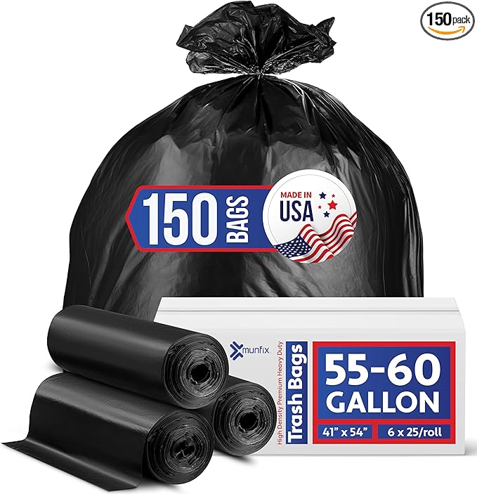 55-60 Gallon Trash Bags Heavy Duty