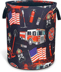 Fire Truck Fireman Laundry Basket Firefighters Oxford Cloth Laundry Hamper
