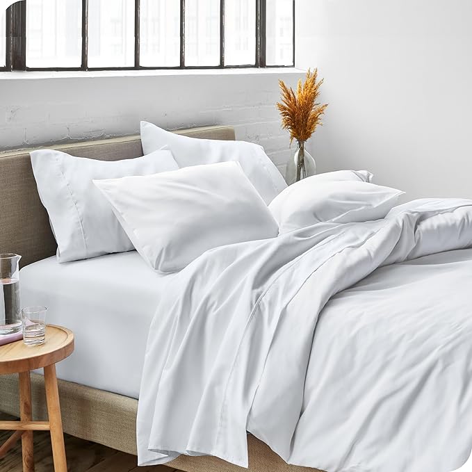 Bare Home Short Queen Sheet Set - 1800 Ultra-Soft Microfiber - Double Brushed - Deep Pockets - Easy Fit - 4 Piece Set - Bed Sheets (Short Queen, White)