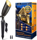 Gardenreet Landscape Spotlights Low Voltage - Brass 12V Outdoor Uplight LED, Wired Spot Lights IP65 Waterproof, Adjustable Focus Bronze for Exterior Garden Yard Tree House Without MR16 Bulb