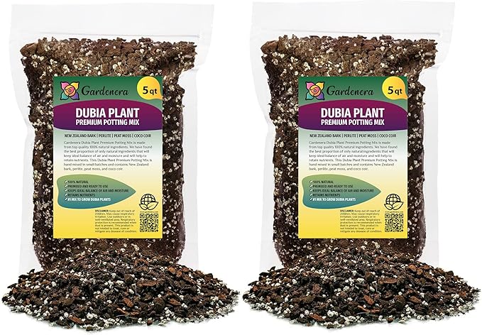 Gardenera Premium Monstera Dubia Potting Mix - Hand-Crafted with The Finest Ingredients - 10 Quart (2 Bags of 5 Quart)