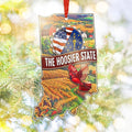 FLAGWIX Christmas Indiana Gifts for Women Men - Suncatcher Christmas Ornaments 2025 with Corn Field and Tulip - Indiana Hoosiers Gifts for Friend Family, State Cardinal Xmas Ornaments for Tree