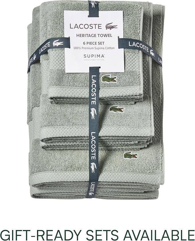 Lacoste Heritage 100% Supima Cotton Tub Mat, Premium Super Soft Bath Towel