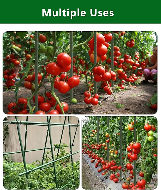 3ft Garden Stakes, Plastic Coated Steel Plant Stakes for Climbing Plants 25pcs