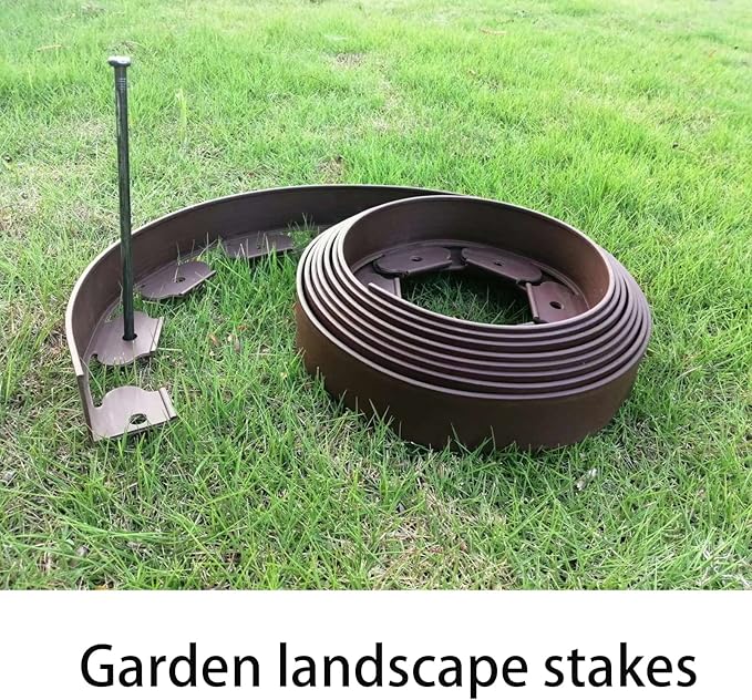 Metal Landscape Stakes,10Inch 50Pcs Landscape Edging Anchoring Spikes for Tent Spikes,Paver Edging,Artificial Turf Stakes,Tent and More (50, Black)