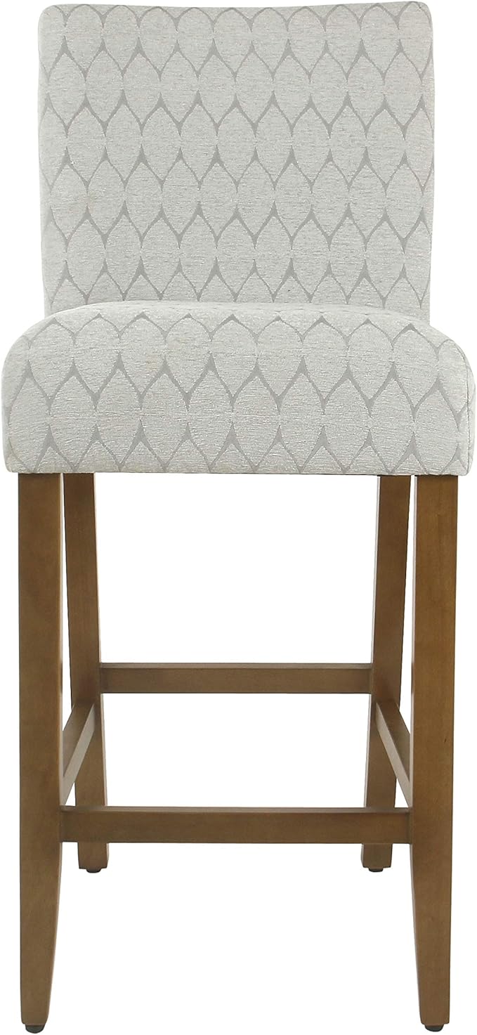 HomePop Upholstered Counter Height Barstool, 29-inch, Textured Grey