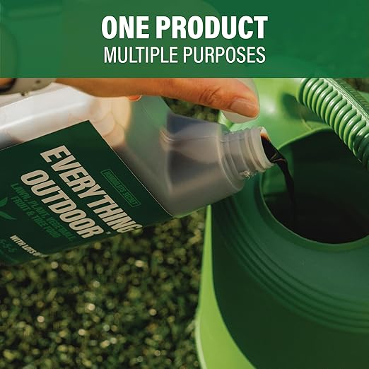 Humboldts Secret Everything Outdoor Plant Food | 5-5-5 Liquid Fertilizer with Norwegian Kelp | All Purpose Lawn, Vegetable & Fruit Food | Garden Nutrients | Refillable Hose End Bottle | 1 Gallon
