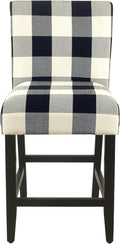 HomePop by Kinfine Fabric Upholstered Counter Height Barstool - 24-inch, Black and Cream Geometric