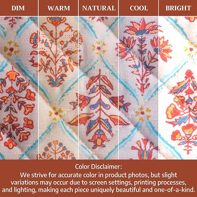 Maison d' Hermine Pot Holders 100% Cotton Heat Resistant Potholders 8" x 8" Hot Pads with Loop for Thanksgiving Christmas Decorations BBQ Cooking Baking Handling Hot Pans (Pack of 1, Romane)