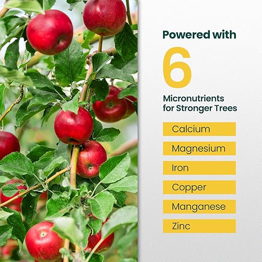 16oz Fruit Tree Fertilizer - Makes 16 Gallons of Fruit Tree Spray Plant Fertilizer for Blueberries, Strawberry Plant, Apple & More - Promotes Vibrant Foliage, Strong Branches, and Abundant Harvests