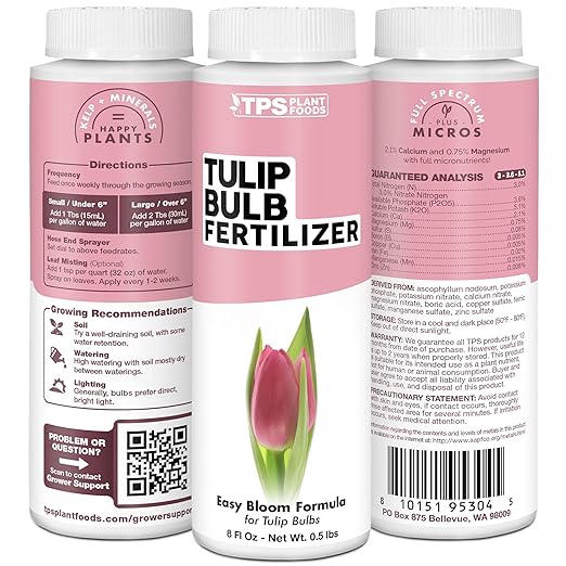 Tulip Bulb Fertilizer, Complete Liquid Tulip Bulb Plant Food, 32 oz (1 Quart)