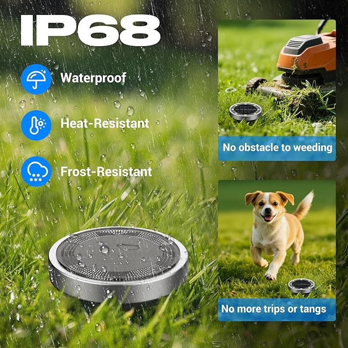 Peasur Solar Ground Lights Outdoor, 8 Pack Flat Solar Powered Disc Lights, IP68 Waterproof, Anti-Rust, Landscape Lighting for Pathway Garden Yard Lawn Walkway Landscape Driveway, Purple