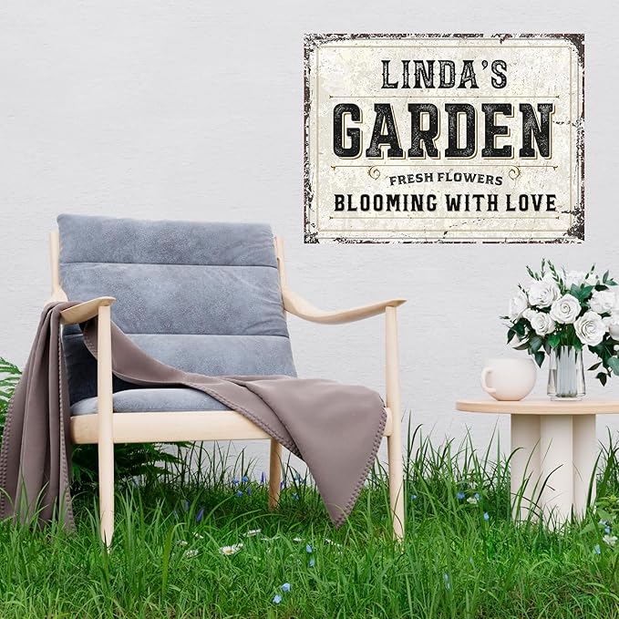 Custom Garden Sign, Christmas Season, Personalized Rustic Name for Backyard Décor Sign, 18x24 Inches, Rust Free .063 Aluminum, Fade Resistant, Made in USA by Sigo Signs