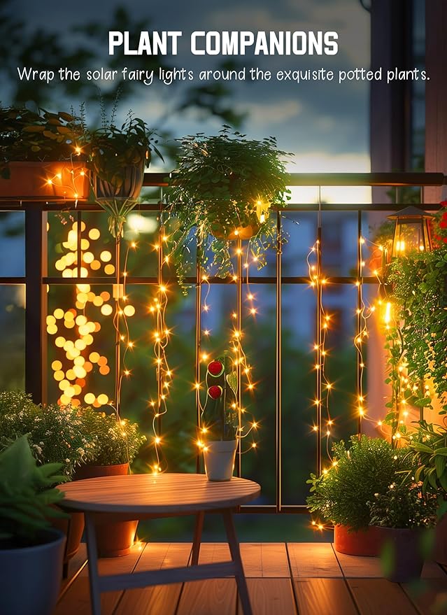 Solar String Lights Outdoor Waterproof, 2 Packs Total 132 Ft 400 LED Solar Fairy Lights with 8 Modes, Twinkle Solar Powered Outdoor Lights for Patio Yard Trees Wedding Christmas, Warm White