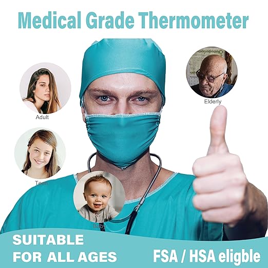Amplim Medical Forehead Thermometer for Adults and Kids, Baby Thermometer No Touch Infrared with Fever Alarm, 1 Second Fast Reading, Memory Recall, Color LCD Display, Home Family Use