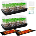 1020 Plant Tray with Tall 8'' Dome, 144-Cell Seed Starter Tray with Heat Mat, Extra Large Seed Starter Kit, Heavy-Duty Seed Starter Tray for Seed Starting, Plant Germination & Growing, 2 Pack