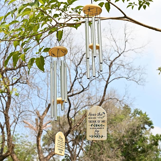 Sympathy Wind Chimes - Memorial Wind Chimes for Loss of Loved One - Sympathy Gift - Memorial Gifts - Bereavement Gift - in Memory of Loved One - Loss of Mother Father